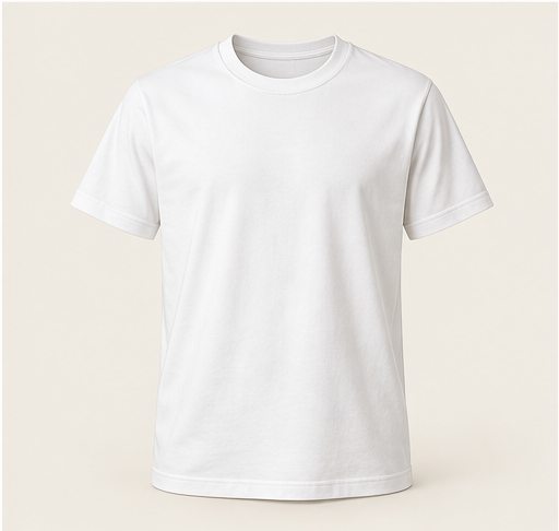 Camiseta básica branca em fotografia de produto
