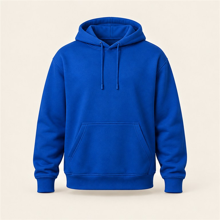 Moletom azul em fotografia de produto